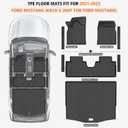 All Weather Floor Mats Cargo Liner for Ford Mustang Mach E 2021-2025 (NOT for Ford Mustang), TPE Rubber Floor Liners Anti-Slip Full Set Mats with Door Sill Protectors for 2025 Mach E Accessories