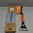 Autovir 17" Snow Brush & Ice Scraper for Car Windshield | Heavy-Duty Snow Removal Tool | Small Snow Brush with Ergonomic Foam Grip | Essential Car Winter Accessory | Efficient Snow Clearing Brush (Orange)