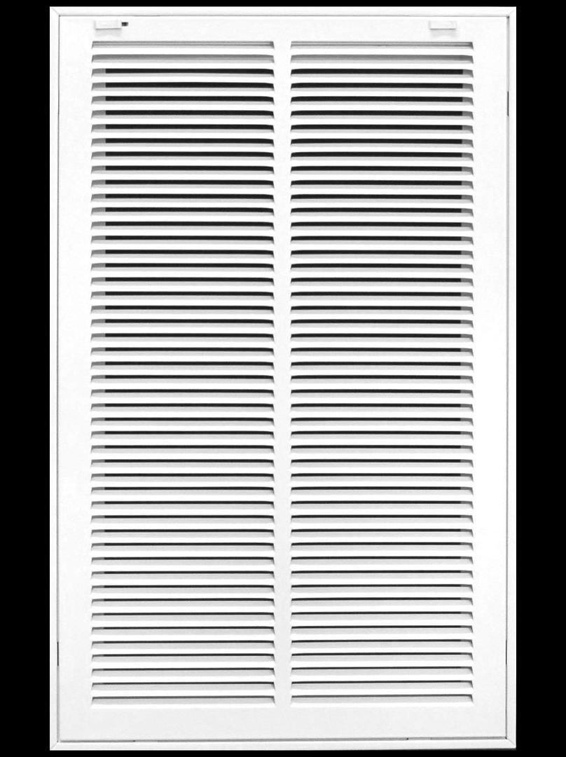 14" X 25" Steel Return Air Filter Grille for 1" Filter - Easy Plastic Tabs for Removable Face/Door - HVAC Duct Cover - Flat Stamped Face -White [Outer Dimensions: 15.75w X 26.75h]