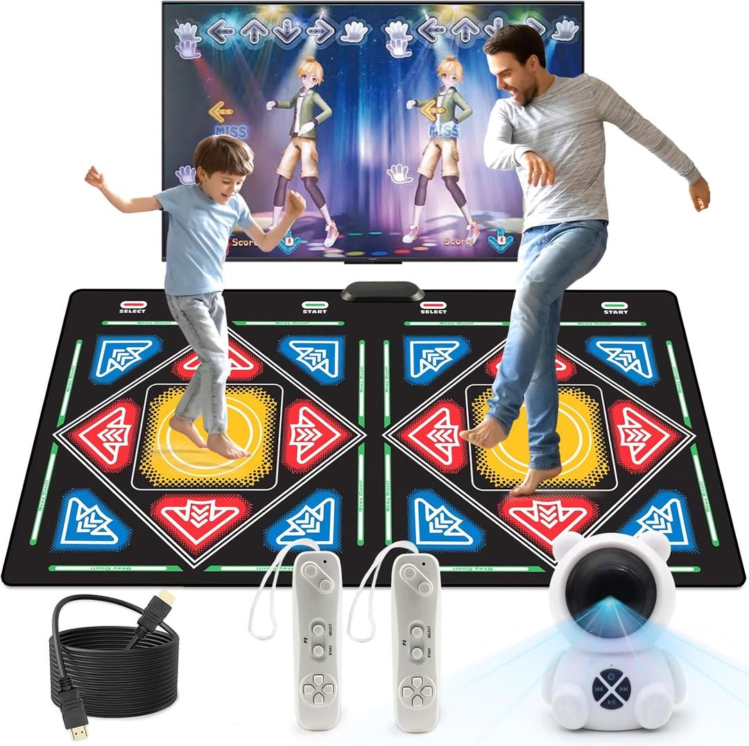 Dance Mat, Electronic Dance Mat for TV with HD Camera, Wireless Double User Dance Mat with Game Controller, Non-Slip Dance Pad for Kids Adults, Christmas Birthday Gifts for Girls Boys