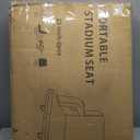 HOPERAN Stadium Seats for Bleachers with Back Support, Half-fold Portable Bleacher Chairs with Back and Cushion, 600D Waterproof Reclining Extra Wide Bleacher Seat for Outdoor Sports (23", Black 2pcs)