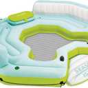 Intex Seascape Inflatable Island Float Ultimate Water Hangout Lounge with Built In Cooler Area, Cup Holder, and Oversized Backrests for Adults, Large