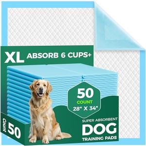 Basics Dog and Puppy Pee Pads with 5Layer LeakProof Design and QuickDry Surface for Potty Training, OdorControl Carbon, XL, 28 x 34 Inch  Pack of 30, Gray