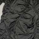 BTFBM Women Summer Elegant Strapless Midi Ruched Bodycon Dress Solid Color Stretch Mesh Slim Party Cocktail Dresses, S