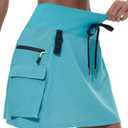 sizeXL MIVEI Women's Hiking Cargo Skort Skirt High Waisted Golf Dressy Casual with Zipper Pockets Workout Sport Quick Dry Skirts Light Blue XL
