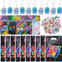 Tuhangcc 80pcs 6 7 Party Gift，67-themed Gift Bag， Funny Acrylic Keychains Stickers Notebooks Six Seven Internet Novelty Gifts Set for Birthday Parties Gift and 6 7 Party Gifts (Party Gift)