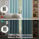 Simplebrand Ava Aqua Blackout Curtains for Bedroom 72 Inch Length 2 Panels Set, Privacy Thermal Insulated Rod Pocket Window Curtains for Patio French Door Front Door, W40 x L72 Inch, Aqua
