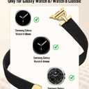 Wearlizer Braided Magnetic Band Compatible with Samsung Galaxy Watch 8 Band 40mm 44mm/Galaxy Watch 8 Classic 46mm, Designer D-Shape Stretchy Elastic Nylon Strap Wristband for Galaxy Watch 8 Women Men