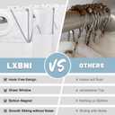 LXBNI Chevron Ringless Shower Curtain with Liner, Grey White 71 x 74