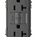Legrand Radiant 20 Amp GFCI Self-Test Decorator Duplex Electrical Outlet, Wall Power Outlet for Home Safety, 2097BKCCD12, Black, 1 Count