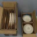 GBHOME Ceramic Dinnerware Sets for 4, 12 Pieces Stoneware Plates and Bowls Sets, Scratch Resistant Dishes, Dishwasher & Microwave Safe, Reactive Glaze-Gravel