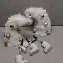 Chunful 2 Pcs Mini Furry Christmas Tree Table Centerpiece Decoration Small White Xmas Tree Tabletop Ornaments for Holiday Christmas Kitchen Home DIY Decorations