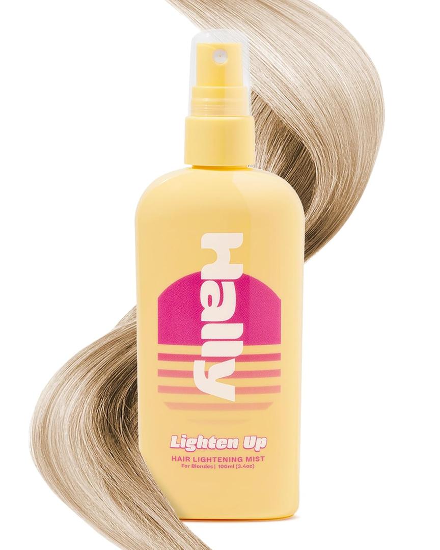 Hally Hair Lighten Up - Hair Lightening Spray for Blondes | Gradually Lightens 2-3 Shades | Sun & Heat Activated Highlight Spray | Vegan, Ammonia-Free | 3.4 oz bottle