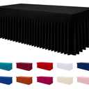 Smiry Spandex Tablecloth, Elastic Fitted Stretch Tablecloth for 6FT Rectangle Tables, Waterproof Washable Table Cover Skirt for Outdoor, Wedding, Banquet & Parties (Black, 72Lx30Wx30H Inch)