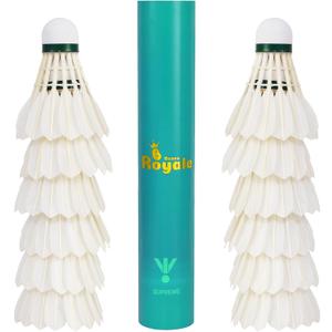 Badminton Shuttlecocks 12-Pack (All Round Feather) Real Fine Feather With Great Durability Stability and Balance,Suitable for Professional Training Or Family Leisure Sports (Goose Feather)