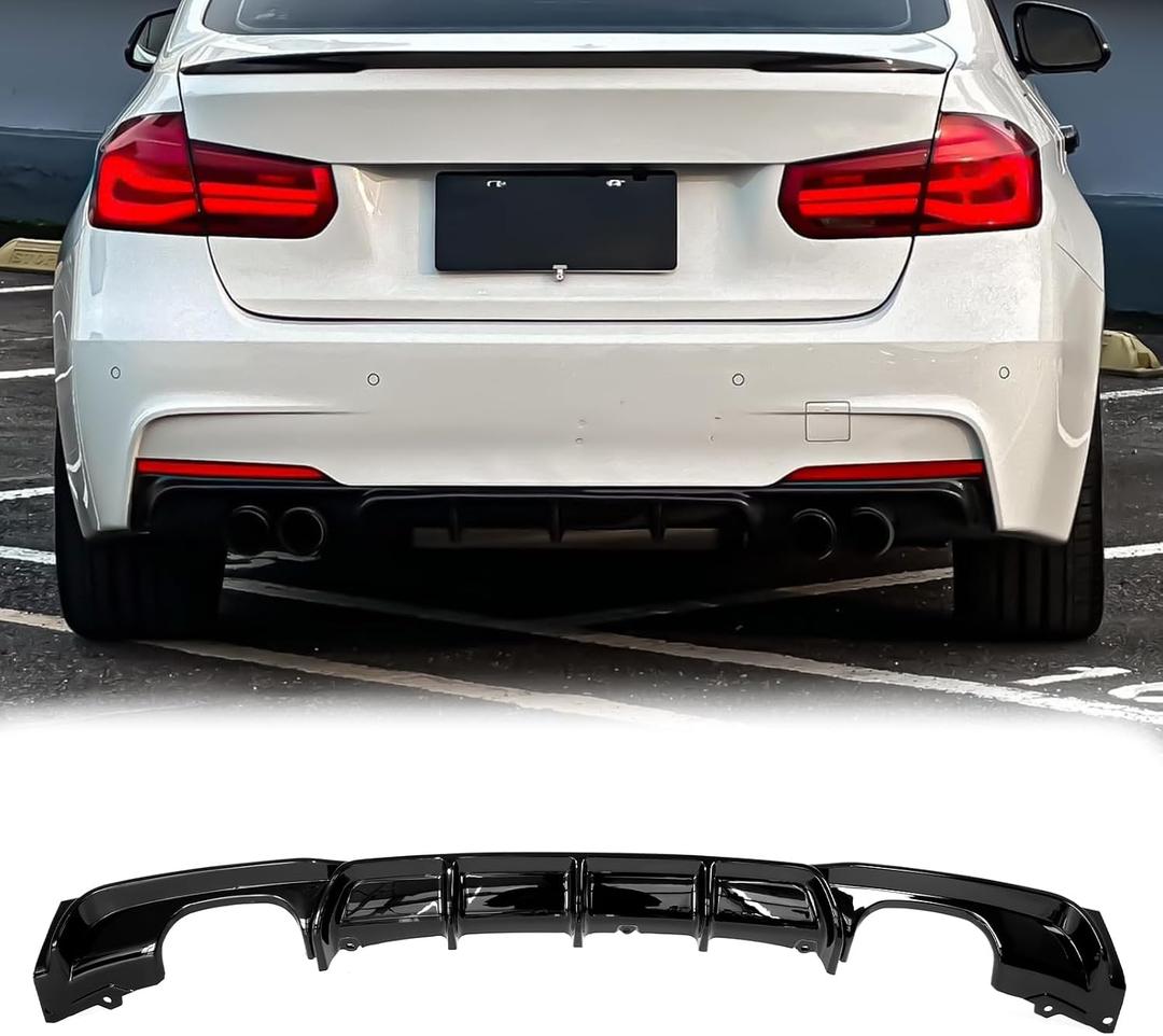 Rear Diffuser Compatible with 2013-2019 BMW F30 M-Sport Bumper
