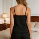 Avidlove Women Cami Pajama Set Modal Sleepwear Lace Trim Short PJ Set with Shorts (Black, XL)