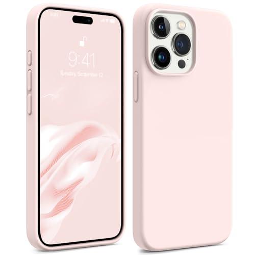 AOTESIER Shockproof for iPhone 15 Pro Case, [Food Grade Silicone] Phone Case [Military Drop Protection] with Soft Anti-Scratch Microfiber Lining, 6.1 inch, Chalk Pink