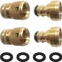 Garden Hose Quick Connect, Water Hose Connectors 3/4 inch GHTBrass Quick Connector Garden Hose Fitting (2 Packs)