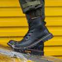 Steel Toe Boots for Women Men, Waterproof Lightweight Safety Work Boots Durability Composite toe Construction Shoes with 6" Size 4