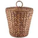 84ECO 3 Gallon Red Brown Wicker Trash Can with Lid and Liner
