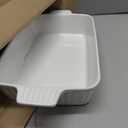 MALACASA 4.4 QT Baking Dish, 9x13 Large Casserole Dish for Oven, Ceramic Baking Pan, Rectangular Lasagna Pan Deep with Handles for Baking, Durable Microwave Oven Safe, Wedding Gift,White, Series BAKE-BAKE