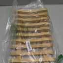 Frcctre Bamboo Dish Drying Rack, 10 Slots Bamboo Cabinet Plate Stand Dish Drainer Wooden Plate Rack Pot Lid Holder Kitchen Dish Plate Storage Organizer for Countertop Cabinet