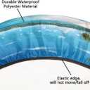 Palm Tree Hawaii Beach Round Fitted Tablecloth Elastic Edged Plastic Table Cover Coconut Palm Waterproof Wipeable Table Cloth Tablecloth Fits Tables up to 45"-56"