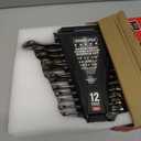 Premium 12-Piece SAE Ratchet Wrenches Set with Magnetic Organizer 1/4"-7/8", 72-Tooth Ratcheting Wrench Set, Cr-V Steel Ratchet Combination Wrench Set for Automotive, Machine Repair