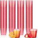 Tioncy 100 Pcs Neon Plastic Shot Glasses 1 oz disposable shot glasses colored Mini Party Drinking Cups for Cocktail Whiskey Wine Birthday Christmas New Year Party(Pink)