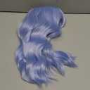 LANCAINI Short Bob Wigs with Bangs for Women Loose Wavy Wig Curly Wavy Shoulder Length Bob Synthetic Cosplay Wig for Girl Colorful Costume Wigs (Light Blue)