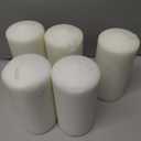 HomeLights Pillar Candles - 2.7x6 inch | 60 Hours Burning, 5 Count - White Unscented Smokeless European Pillar Candles - Perfect for Wedding, Parties, Spas, Home Gatherings and Dinner