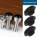 50PCS Socket Head Screw Cover Cap Hexagon Head Screw Cap Furniture Allen Screws Caps Plastic Protector for Mechanical Equipment Automotive Black M8