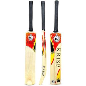 Cricket Bat Kashmir Willow Wooden Handmade Adult Full Size Cane Handle Cricket Bat for Soft Tennis Tape Ball Tournament Practice Indoor Outdoor Cricket Match by Krisp Sports