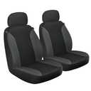 Genuine Dickies 2 Piece Repreve Universal Front Car Seat Covers - Black and Gray