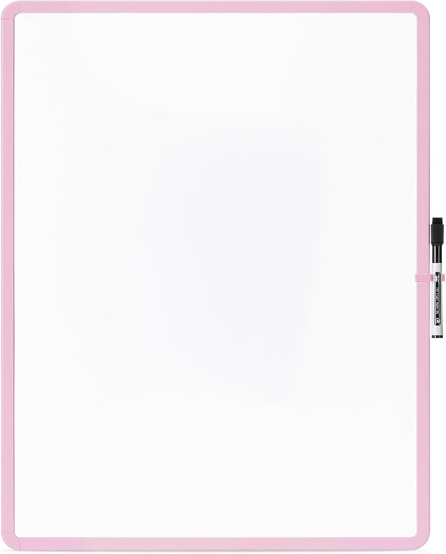 Mr. Pen- Dry Erase Board, 18 x 24 In with a Black Marker, Pink Frame, Dry Erase Board for Wall, Magnetic Whiteboard for Wall, Dry Erase Boards, Whiteboards, Magnetic White Board