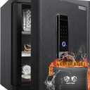 JINXNOBI Deluxe Biometric Safe with Fireproof Waterproof Bag,2.25 Cubic Feet Safe Box with Fingerprint Access,Security Lock for Home Office Hotel, 66lbs