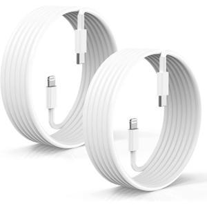 2Pack for Apple iPhone14 Fast Charger Cable 10ft [Apple MFi Certified], USB Type C to Lightning Cable 10 Foot Apple iPhone Charging Cord for Apple iPhone14/iPhone13 /iphone12 Pro/Pro Max/XR XS Plus (White)