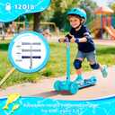 Nattork 3-Wheel Toddler Kick Scooter for Kids Girls Boys – Adjustable Height Scooter with Light-Up Wheels, Anti-Slip Deck, Lean-to-Steer Design for Ages 2-8