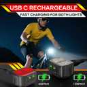 Bike Lights Front and Rear, Bright Rechargeable Bicycle Light 8+12 Modes, Bike Headlight Taillight Set for Night Riding Safety, IPx6 Waterproof Cycling Light with Long Battery Life, 3 Set