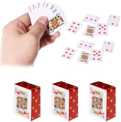 2 Decks Mini Playing Cards, Party Spoof Fun Smal Playing Cards, Miniature Poker Cards, Mini Poker Game for Adults, Party Favor, Tiny Deck of Novelty Party Gift for Par, Christmas, Halloween(Small)