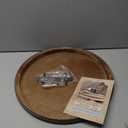 Coffee Table Tray, Wooden Tray with Handles, Beaded Round Decorative Trays for Home Decor Kitchen Counter Living Dinning Room Countertop Display (Brown)