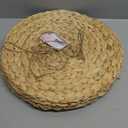 YANGQIHOME 4 Pack, Round Woven Placemats, Natural Water Hyacinth Wicker Place mats, Braided Straw Table Mats, Charger Plates for Dining Table, Fall, Thanksgiving, Christmas (11.8 inch)