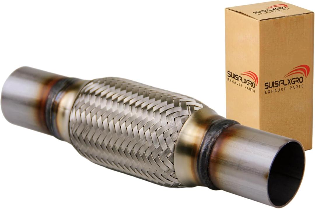 Exhaust Flex Pipe Universal Type 100% Stainless Steel For Heavy Duty and Cars (1 PC, 1.75X6X10)