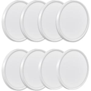 8PK 9 Inch LED Flush Mount Ceiling Light, 18W, 1860LM, 3000K/4000K/6000K CCT Selectable, Round Flat Panel Light Low Profile Ceiling Light Fixtures for Hallway, Kitchen, Bedroom, Laundry Room (White)