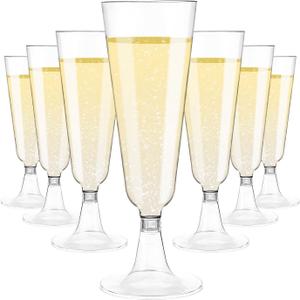 Plastic Champagne Flutes 100 Pack Disposable Glasses 5.5 Oz Clear Plastic Toasting Glasses Cocktail Cups for Party Wedding Thanksgiving Birthday
