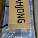 Mahjong Mat with Carrying Bag 31.5"x31.5" Blue Scalloped Mahjong Table Mat