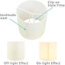 LAMPWELL LEBE Beige Small Lamp Shades Clip on Bulb Set of 2,Mini Drum Sconce Shades,Clip on Lamp Shade for Table Lamps Chandelier Shades,5.2"5.2"H5.2",Fabric Replacement Lamp Shades