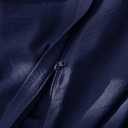 JIYUAN King Size Duvet Cover Set, 3-Piece - 100% Washed Cotton, Linen-Like Soft & Breathable with Zipper Closure, Includes 104x90 Inch Cover & 2 Pillowcases, Solid Navy Blue