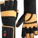 Heated Work Gloves for Men & Women, 7.4V Rechargeable Battery Gloves, Windproof Touchscreen Hand Warmers with Impact-Resistant Knuckle & Palm for Winter, Freezer Work & Construction (Large, Black-yellow)